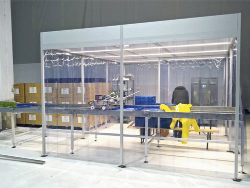 Чистая комната класс ISO 8 - CleanFlowCell® 3000.4.721 - SCHILLING ENGINEERING - с мягкой завесой