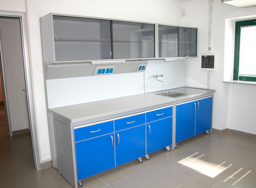 Рабочая поверхность для лабораторий - COM-Lab 5 - comfit s.r.l - с кухонной раковиной / с ящиком для хранения / модульная