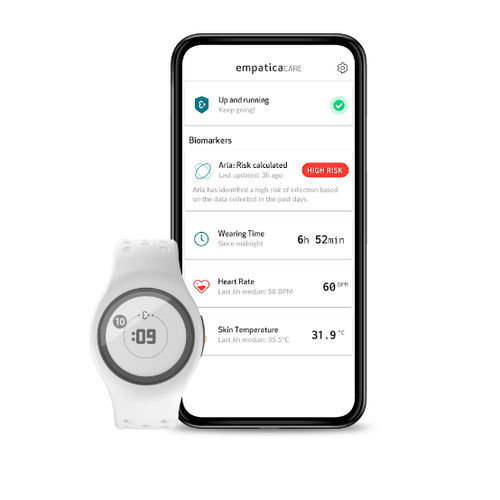Система телемониторинга состояния здоровья - Aria - Empatica - для дыхания / смартфон / планшет