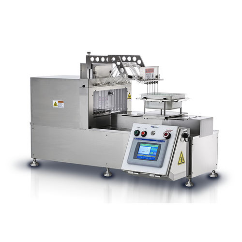 Наполнительная машина с прерывистым движением - F329HE - Cozzoli Machine Company - снизу вверх / настольная / для жидкостей