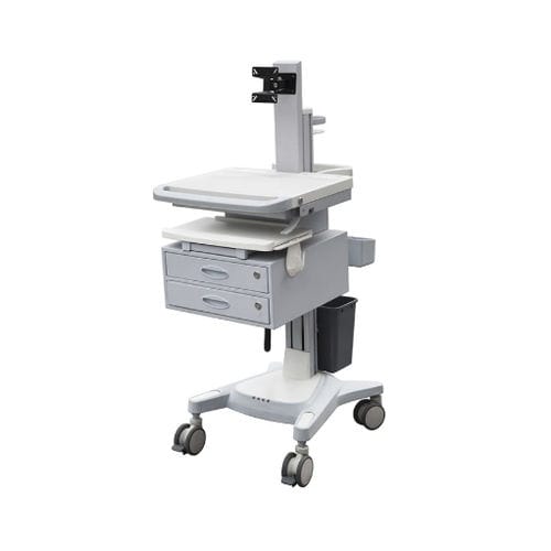 Компьютерная тумба для панели ПК - MK-PC04 - Zhangjiagang Medi Medical Equipment - с регулируемой высотой / с выдвижным ящиком