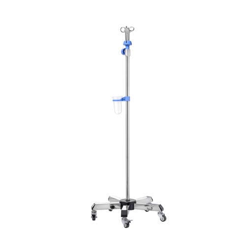 Стойка для сыворотки 4 крюка - MK-IS09 - Zhangjiagang Medi Medical Equipment - на роликах / телескопическая / из нержавеющей стали