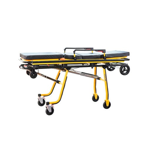 Носилки для машин скорой помощи - YA-AC03 - Zhangjiagang Medi Medical Equipment - складной / с регулируемой спинкой / из алюминия