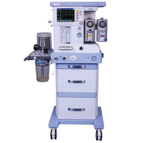 Установка для анестезии на тележке - EFLO 6 - BPL Medical Technologies - с респираторным мониторингом / с вентилятором / с системой отвода анестезиологических газов