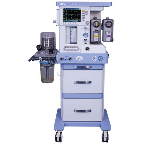 Установка для анестезии на тележке - EFLO 6C - BPL Medical Technologies - с респираторным мониторингом / с вентилятором / с системой отвода анестезиологических газов