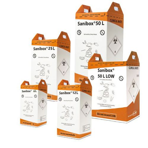 Контейнер для отходов - SANIBOX® orange - Daniels Healthcare - для погрузно-разгрузочных работ / из картона / безопасный
