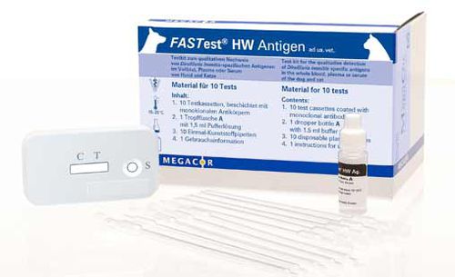 Экспресс-тест на дирофиляриоз - FASTest® HW - MEGACOR Diagnostik - для кошек / для собак / на антигены