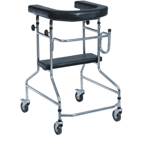 4-колесный ролятор - DP-SC4075A - Guangdong Dongpin Beauty & Medical Technology - стальная рама / с сиденьем / складной