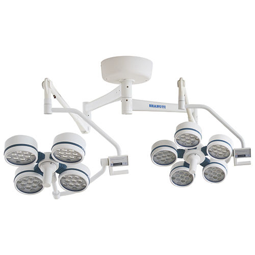 Потолочный хирургический светильник - YD02-LED4+5 - Shanghai Huifeng Medical Instrument - светодиодный / галогенный / 2 штатива