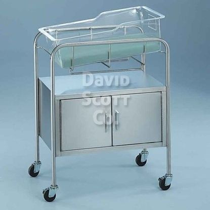 Медицинская люлька на роликах - BL8048SS - David Scott Company - с ящиком для хранения / из нержавеющей стали / прозрачная