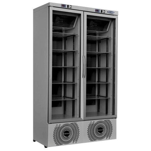 Холодильник для лаборатории - M-COMBI 680 VP+VP IoTty - unifrigor - в виде шкафа / 2 дверцы / со стеклянной дверью