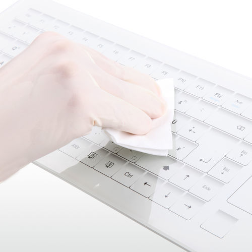 Клавиатура с сенсорной панелью - HospiTouch - PrehKeyTec GmbH - с указателем / из стекла / USB