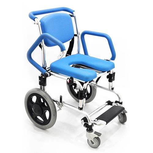 Стул для душа с подлокотниками - HT6129C-BL - Forever Young Enterprise - со спинкой / на колесиках / с отверстием для туалета