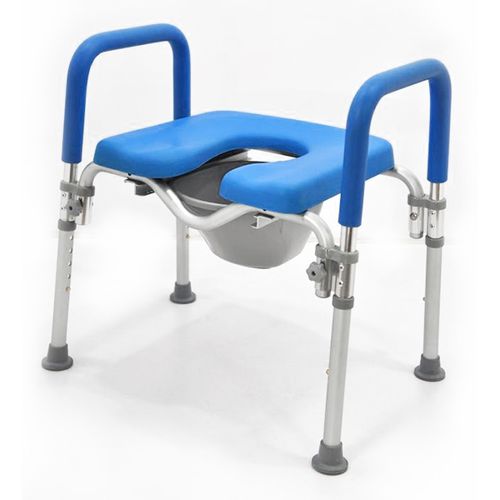 Стул для душа с подлокотниками - HT3012A-BL - Forever Young Enterprise - с отверстием для туалета / с ведром / без спинки
