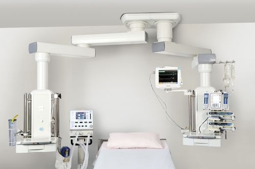Потолочный двойные медицинские консоли - HU6-T22 - Hutz Medical - для интенсивной терапии / шарнирный