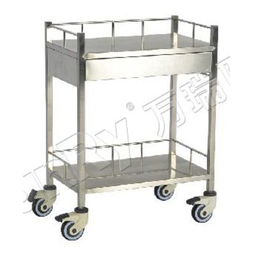 Тележка для перевязки - E-35-3 - Hebei Vanry Medical Devices Co., Ltd. - из нержавеющей стали / с подносом / 2 уровня