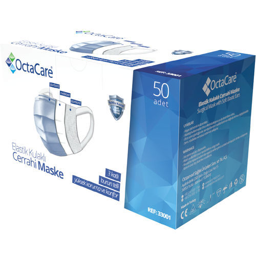 Xирургическая маска EN14683 - 33001 - OctaMed Healthcare Products - без латекса / для взрослых / упаковка 50 штук