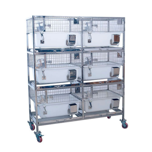 Клетка для исследований на животных для кроликов - RBINT-PP-01, RBINT-PP-02 - Orchid Scientific and innovative India Pvt Ltd - 6 отсеков / из нержавеющей стали / из полипропилена