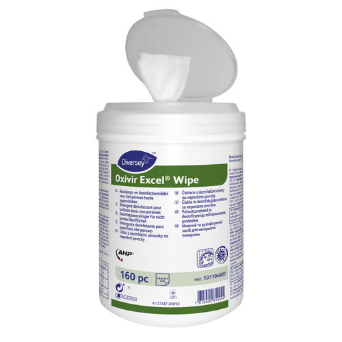 Очищающие салфетки 160 штук - OXIVIR EXCEL WIPES 160pc - DIVERSEY - для полов и поверхностей