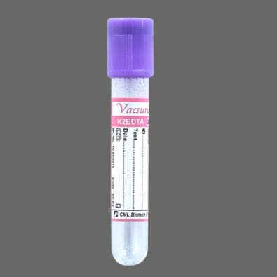 Цилиндрическая пробоотборная трубка - VS-K2 - CML Biotech - из ПЭТФ / для отбора проб / K2-EDTA