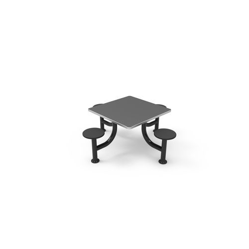 Стол для еды - Cranium Medical Products - квадратный / из нержавеющей стали / со встроенным стулом