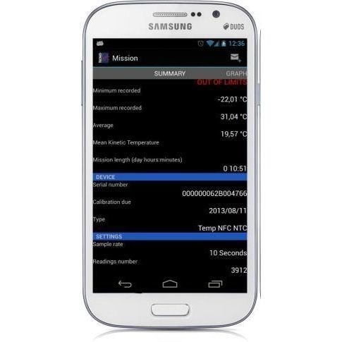 Приложение android для банка крови - OMB.-T - M.&G. INTL srl - для холодильной цепи / для регистратора температуры / для станции переливания крови