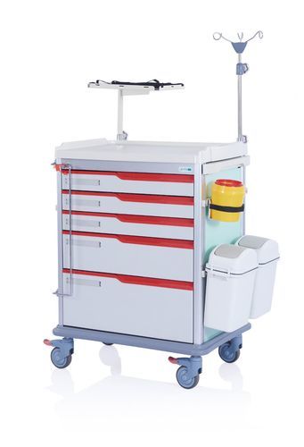 Медицинская тележка - W3711 - Sichuan Yufeng Medical Equipment Co., Ltd. - для инструментов / для аптеки / мусорный контейнер