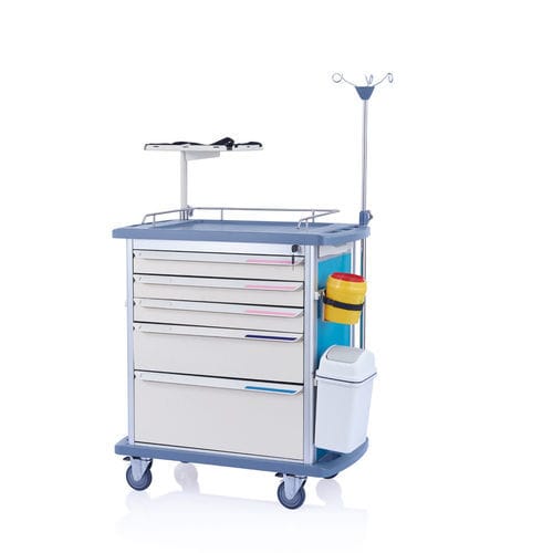 Тележка для неотложной помощи - W3950 - Sichuan Yufeng Medical Equipment Co., Ltd. - для интенсивной терапии / для больниц / для медицинских приборов