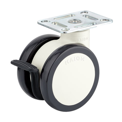Колесо для медицинской тележки - H322-6P100UNB/N - Haion Caster - для больничной кровати / поворотный / с тормозом