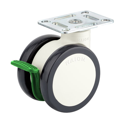 Колесо для медицинской тележки - H322-6P100UNB/D - Haion Caster - для больничной кровати / поворотный / с тормозом