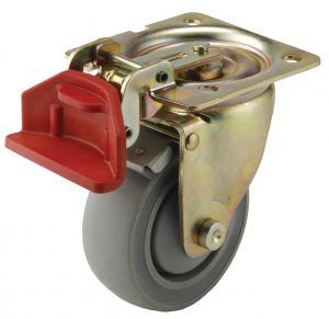 Колесо с тормозом - ET - Revvo Casters - из каучука / фиксированный