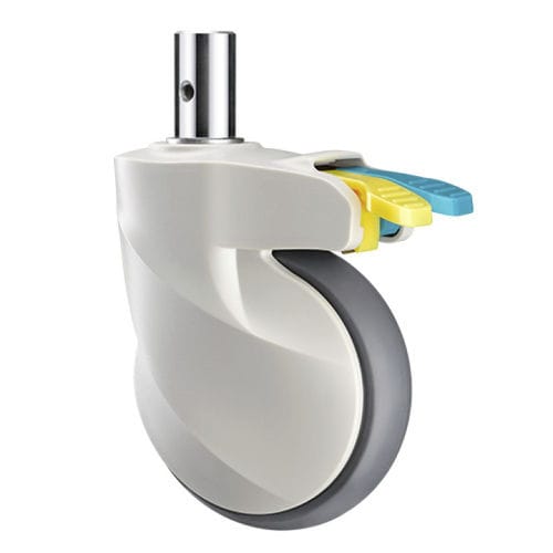 Колесо для больничной кровати - E202D-Y - Longfen Caster - из полипропилена / из каучука / с тормозом