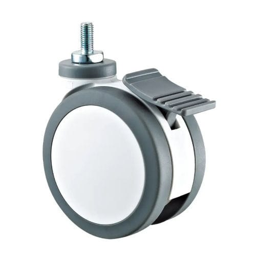 Колесо для больничной кровати - M421-075DT	 - Longfen Caster - для медицинской тележки / из полиуретана / с тормозом