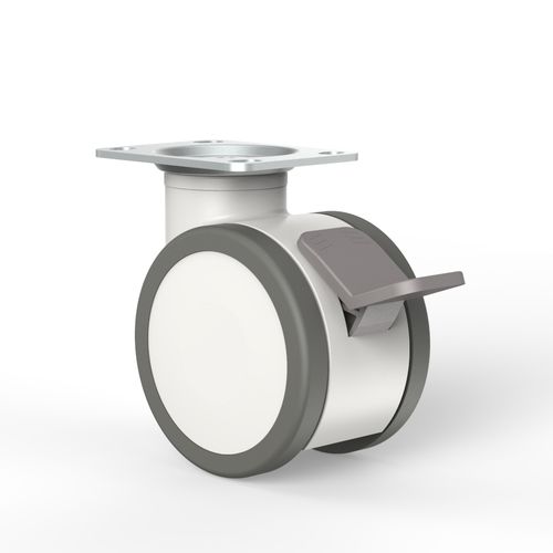 Колесо с тормозом - T06PUP100C06A - TKS Casters - из полиуретана / из полиамида / поворотный