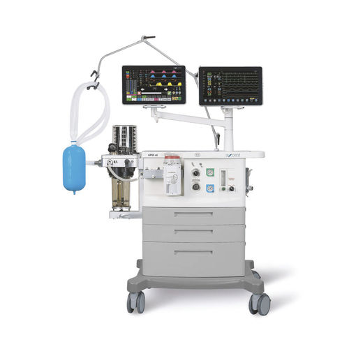 Установка для анестезии на тележке - APUS x3 - aXcent medical - с респираторным мониторингом / с вентилятором