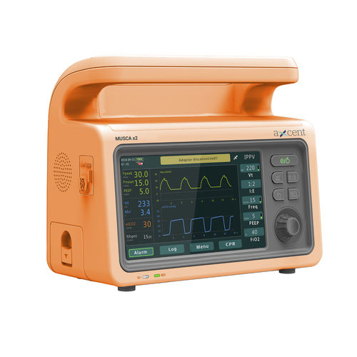 Аппарат ИВЛ для неотложной помощи - MUSCA x2  - aXcent medical - электронный / транспортный / CPAP