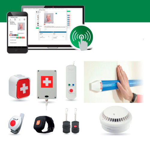 Прикроватная система вызова медсестры - HelpCare - NAM system a.s. - телефон / браслет / с автоматическим обнаружением