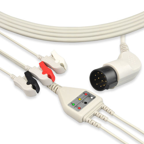 Кабель ЭКГ 5 проводов - EA075C3A - Med-link Electronics Tech - 3 провода / для Nihon Kohden / многоразовый