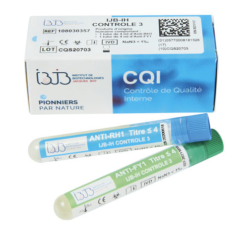 Реактив антитела - IJB-IH CONTROLE 3 - Institut de Biotechnologies Jacques Boy - для контроля качества / для фенотипирования крови / для определения группы крови