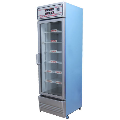 Холодильник для банка крови - BR 350 - Hi Tech Instruments - в виде шкафа / на роликах / 1 дверца