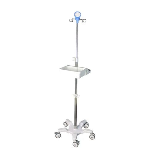 Стойка для сыворотки на роликах - B26-01 - Fangge Medical - 4 крюка / из нержавеющей стали / с регулируемой высотой