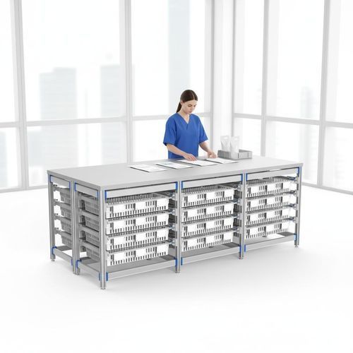 Стол для упаковки медицинских инструментов - FG-P-6004F06/B - Fangge Medical - с регулируемой высотой / из нержавеющей стали / пластмасса