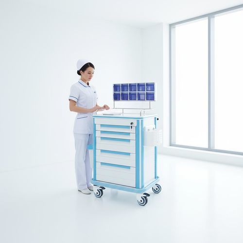 Тележка для анестезии - FG-C-02 - Fangge Medical - из пластика / из алюминия / 5 выдвижных ящиков