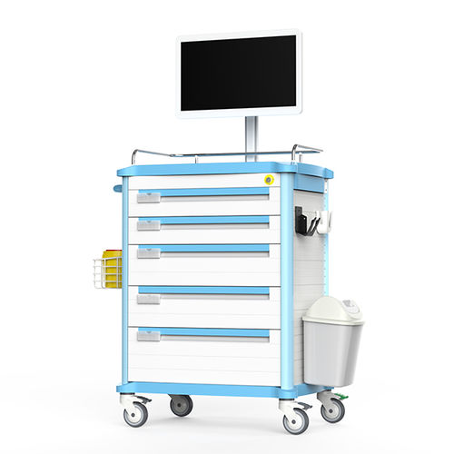 Медицинская компьютерная тумба - FG-H-16 - Fangge Medical - мобильная / с выдвижным ящиком / беспроводная