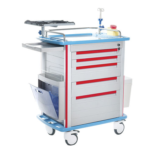 Тележка для неотложной помощи - HS-D-02 - Shandong HESOURCE Medical Equipment - медицинская / для общего применения / из алюминия