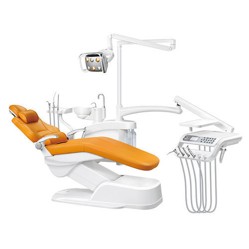 Стоматологическая установка с электрическим креслом - JG-680 - FOSHAN JINGLE MEDICAL EQUIPMENT CO., LTD - с гибким подголовником / с аппаратом для гигиены / с держателем инструментов