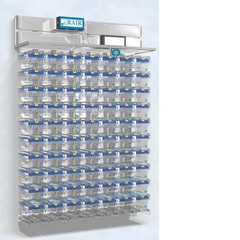 Изоляционная клетка для исследований на животных - RAIR IsoSystem™ Wall Mounted - LAB PRODUCTS - для морских свинок / для мышей / модульная