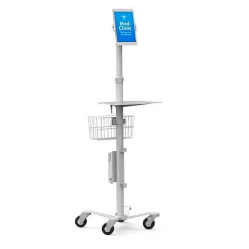 Компьютерная тумба для цифрового планшета - Universal Tablet Medical Rolling Kiosk - Rise Freedom Cling - Maclocks / Compulocks - с регулируемой высотой / защищенная