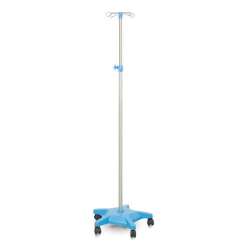 Стойка для сыворотки на роликах - SR10.70 - Inspital Medical Technology - 4 крюка / из нержавеющей стали