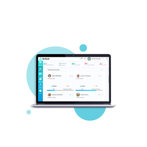 Программное обеспечение кинезитерапия - ReHub - DyCare - для больниц / телевизионные восстановительные упражнения / для обслуживания пациентов на дому